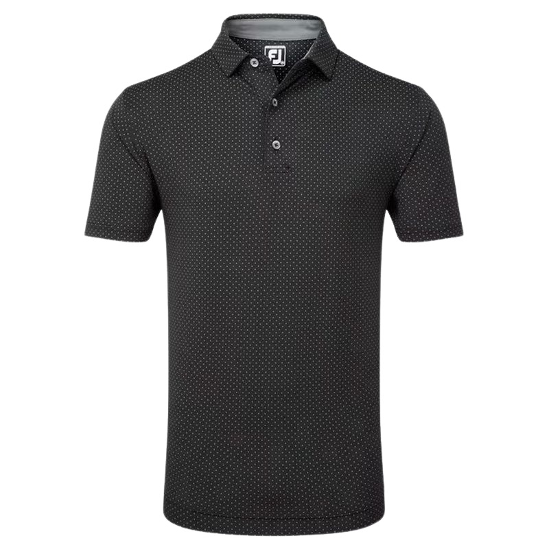 FootJoy Stretch Pique Lisle Dot - Black/Grey